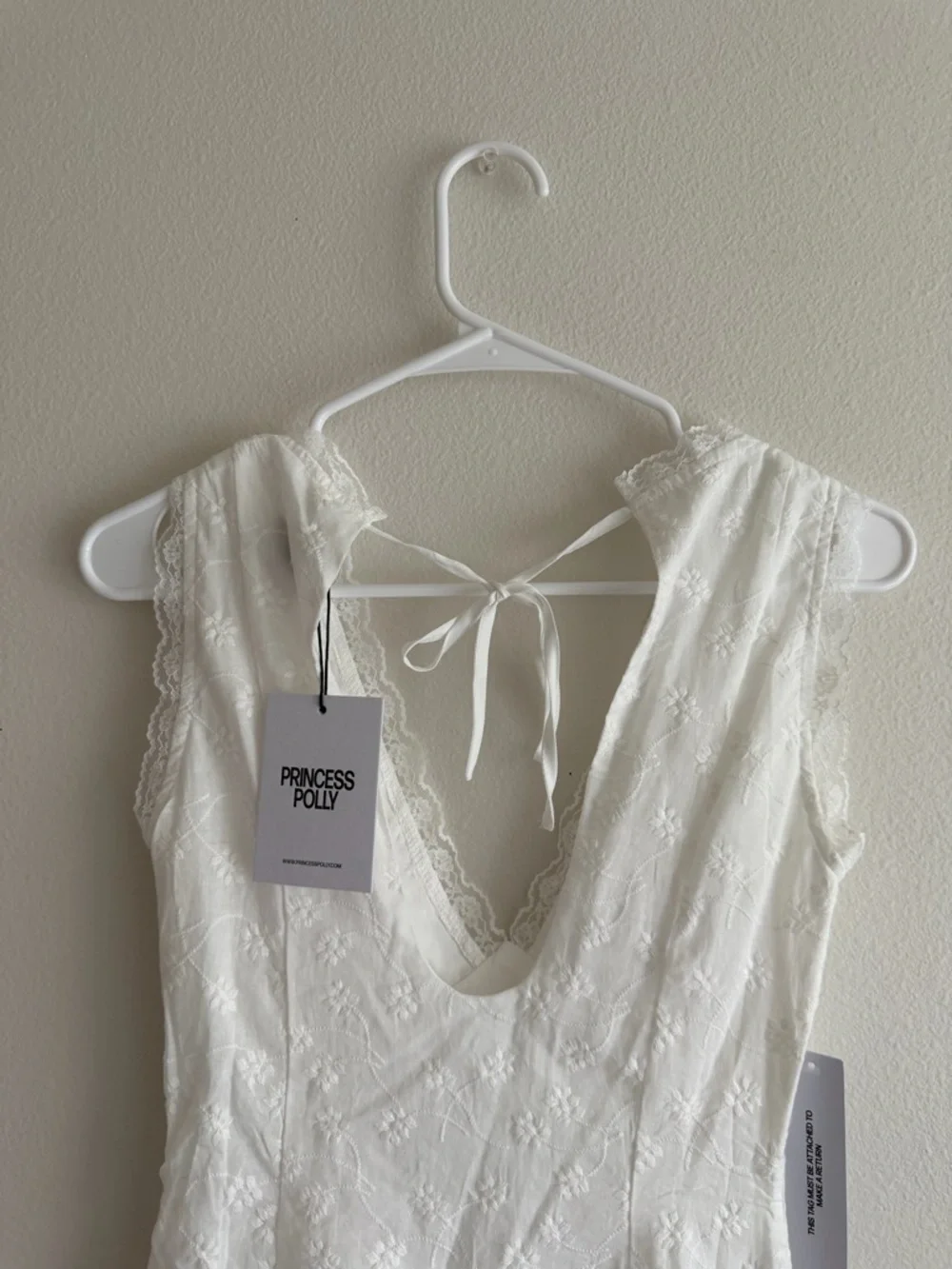 Princess Polly Gimmie Mini Dress in White - Delicate Embroidered Slip - Picture 4 of 9